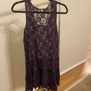 Purple Lace Free People Slip Dress